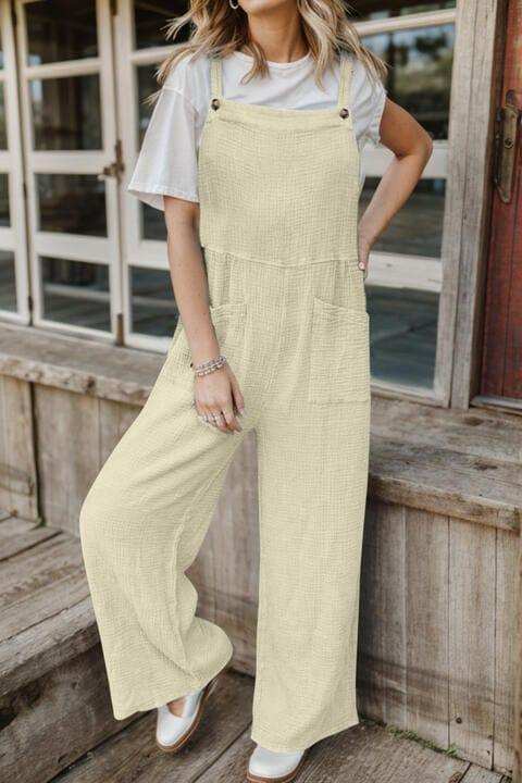 Full Size Wide Leg Front Pocket Jumpsuit - Trendsi - Flyclothing LLC
