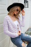 Open Front Cuffed Cropped Cardigan - Trendsi - Flyclothing LLC