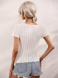 Scalloped Hem Square Neck Knit Top - Trendsi - Flyclothing LLC