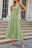 Tie-Shoulder Smocked Tiered Dress - Trendsi - Flyclothing LLC