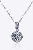 1 Carat Moissanite 925 Sterling Silver Necklace - Trendsi - Flyclothing LLC