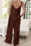Scoop Neck Spaghetti Strap Pocket Jumpsuit - Trendsi - Flyclothing LLC
