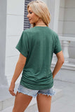 Round Neck Flutter Sleeve T-Shirt - Trendsi - Flyclothing LLC