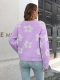 Floral Dropped Shoulder Sweater - Trendsi - Flyclothing LLC