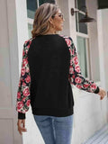 Floral Raglan Sleeve Round Neck Sweatshirt - Trendsi - Flyclothing LLC