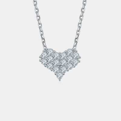 Moissanite 925 Sterling Silver Heart Necklace - Trendsi - Flyclothing LLC