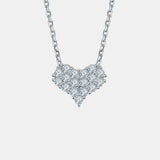 Moissanite 925 Sterling Silver Heart Necklace - Trendsi - Flyclothing LLC
