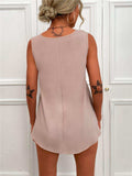 V-Neck Curved Hem Tunic Tank - Trendsi - Flyclothing LLC