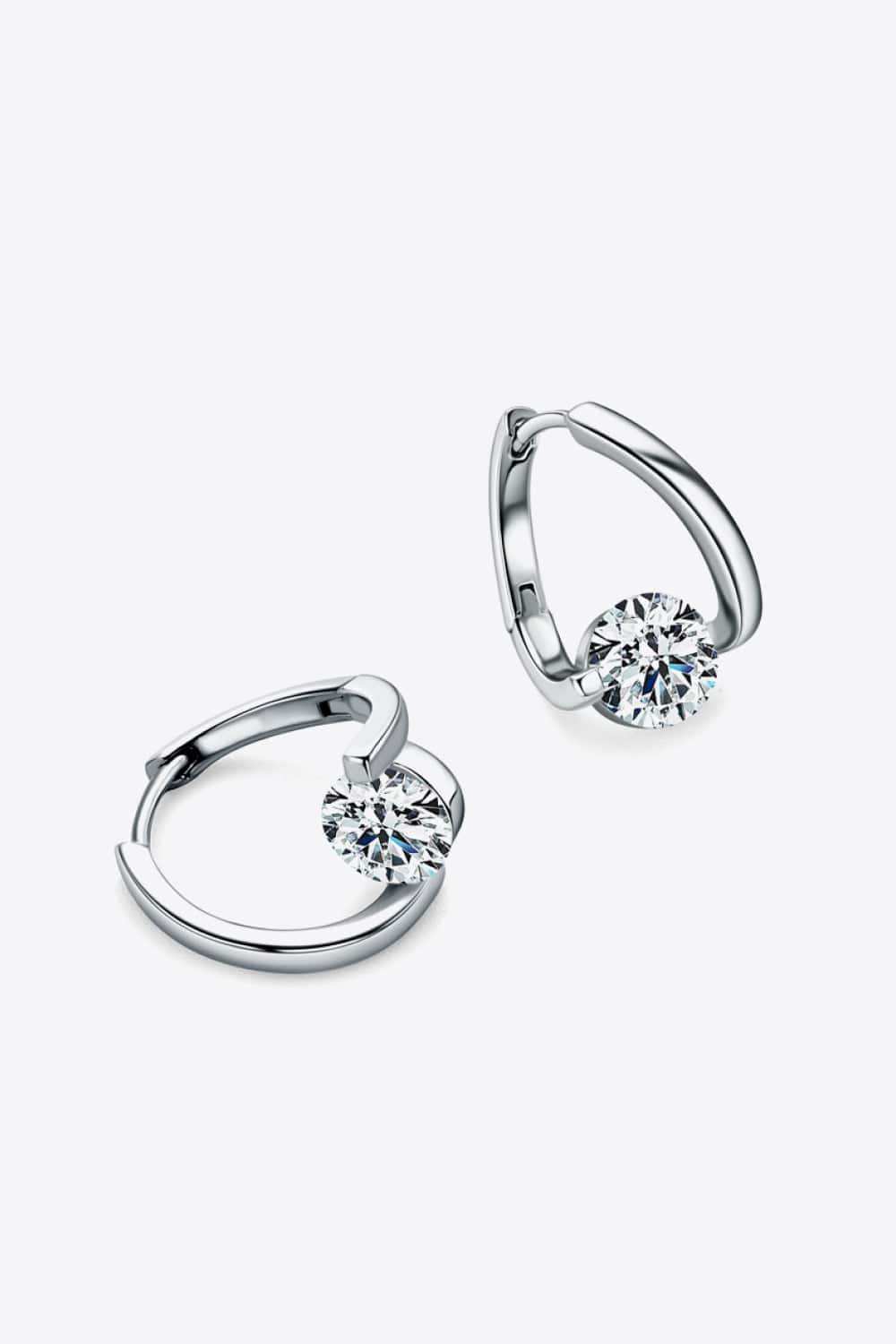 2 Carat Moissanite 925 Sterling Silver Heart Earrings - Trendsi - Flyclothing LLC