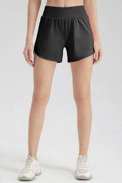 Elastic Waist Active Shorts - Trendsi - Flyclothing LLC