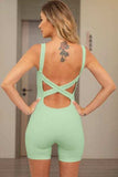 Crisscross Wide Strap Active Romper - Trendsi - Flyclothing LLC