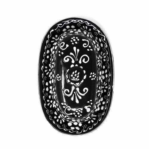Encantada Handmade Pottery Butter Dish, Black & White - Encantada - Flyclothing LLC