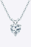 1 Carat Moissanite Heart-Shaped Pendant Necklace - Trendsi - Flyclothing LLC
