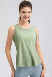 Wide Strap Round Neck Active Tank - Trendsi - Flyclothing LLC
