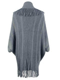 Fringe Detail Open Front Poncho - Trendsi - Flyclothing LLC