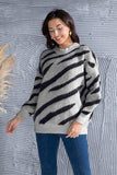 Animal Element Round Neck Dropped Shoulder Sweater - Trendsi - Flyclothing LLC