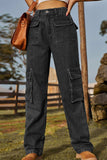 Loose Fit Long Jeans with Pockets - Trendsi - Flyclothing LLC