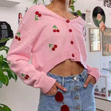 Cherry Button Down Cardigan - Trendsi - Flyclothing LLC