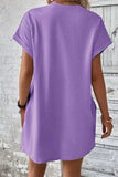 Pocketed Round Neck Short Sleeve Dress - Trendsi - Flyclothing LLC