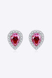 2 Carat Moissanite Teardrop Stud Earrings in Rose - Trendsi - Flyclothing LLC