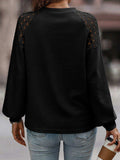 Lantern Sleeve Round Neck Blouse - Trendsi - Flyclothing LLC