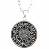 Alpaca Silver Aztec Face Pendant with Chain - Artisana - Flyclothing LLC