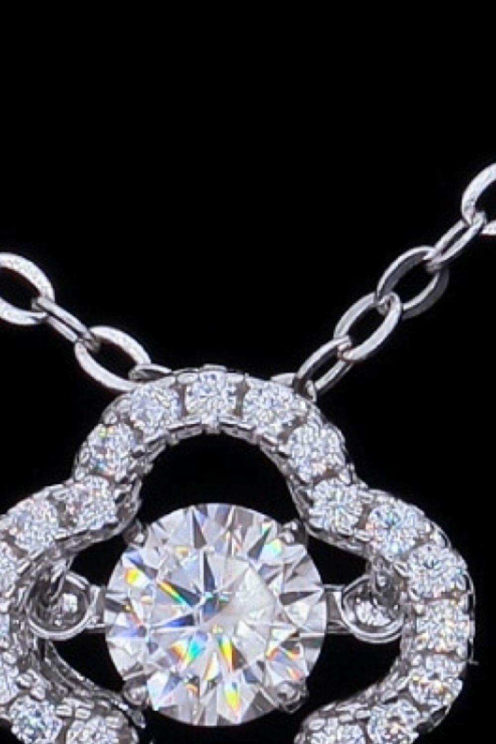 925 Sterling Silver Moissanite Flower Pendant Necklace - Trendsi - Flyclothing LLC