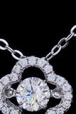 925 Sterling Silver Moissanite Flower Pendant Necklace - Trendsi - Flyclothing LLC