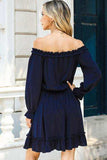 Frill Off-Shoulder Flounce Sleeve Dress - Trendsi - Flyclothing LLC