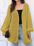 Open Front Dropped Shoulder Longline Cardigan - Trendsi - Flyclothing LLC