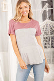 Heimish Color Block Striped Round Neck Short Sleeve T-Shirt - Trendsi - Flyclothing LLC