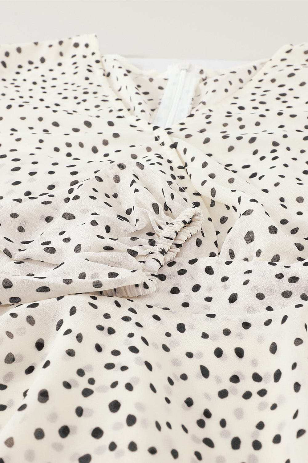 Tied Polka Dot Balloon Sleeve Layered Dress - Trendsi - Flyclothing LLC