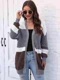 Color Block Open Front Cardigan - Trendsi - Flyclothing LLC