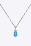 Teardrop Turquoise 4-Prong Pendant Necklace - Trendsi - Flyclothing LLC