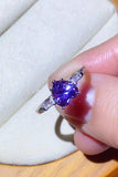 1 Carat Moissanite Heart-Shaped Platinum-Plated Ring in Purple - Trendsi - Flyclothing LLC