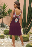 Openwork Sleeveless Embroidery Dress - Trendsi - Flyclothing LLC