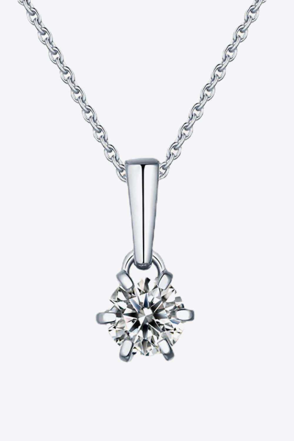 2 Carat 6-Prong Moissanite Pendant Necklace - Trendsi - Flyclothing LLC