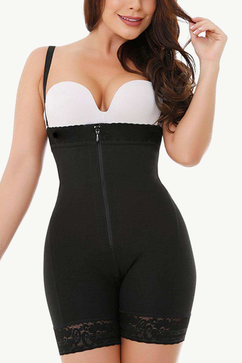 Full Size Zip Up Under-Bust Shaping Bodysuit - Trendsi - Flyclothing LLC