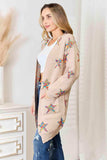 Double Take Star Pattern Open Front Longline Cardigan - Trendsi - Flyclothing LLC