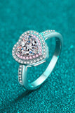 1 Carat Moissanite Heart 925 Sterling Silver Ring - Trendsi - Flyclothing LLC