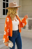Floral Open Front Fuzzy Cardigan - Trendsi - Flyclothing LLC