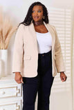 Double Take Shawl Collar Long Sleeve Blazer - Trendsi - Flyclothing LLC