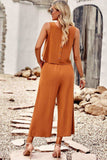 Buttoned Round Neck Tank and Wide Leg Pants Set - Trendsi - Flyclothing LLC