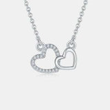 Moissanite 925 Sterling Silver Heart Necklace - Trendsi - Flyclothing LLC