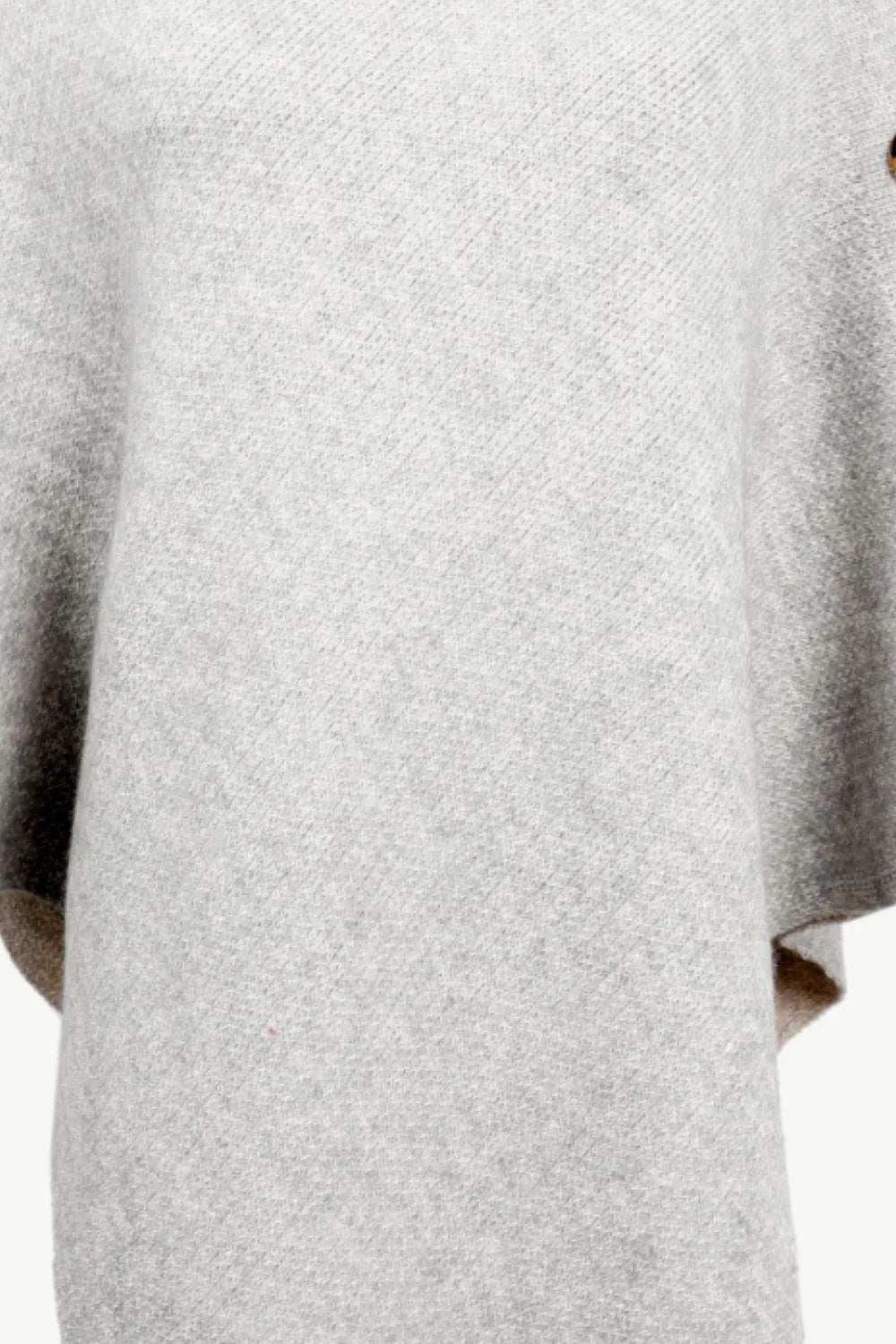 Turtleneck Buttoned Poncho - Trendsi - Flyclothing LLC