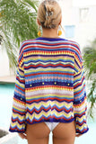Multicolored Stripe Round Neck Cover-Up - Trendsi - Flyclothing LLC