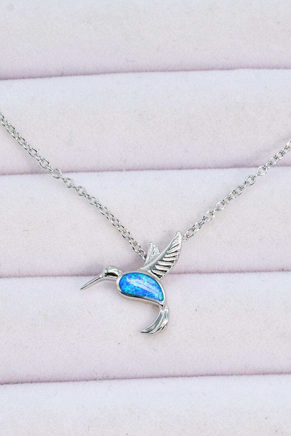 Opal Bird 925 Sterling Silver Necklace - Trendsi - Flyclothing LLC