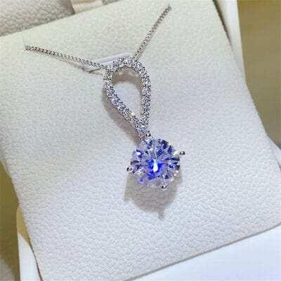 5 Carat Moissanite 925 Sterling Silver Teardrop Necklace - Trendsi - Flyclothing LLC