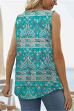 Printed Square Neck Curved Hem Tank - Trendsi - Flyclothing LLC
