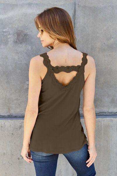 Basic Bae Full Size Lace Detail V-Neck Cutout Cami - Trendsi - Flyclothing LLC